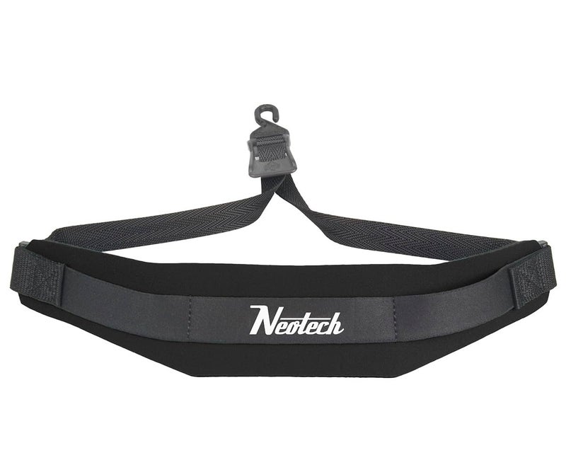 Neo Tech Neotech Saxophone Soft Neck Strap - Regular - Open Hook for Baritone & Alto Sax Neck Strap, Clarinets, English Horns - Comfortable Neoprene (Black) - Image 1